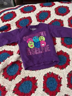 Hanes Purple Girls' 'Confident In My Selfie' Graphic Sweatshirt